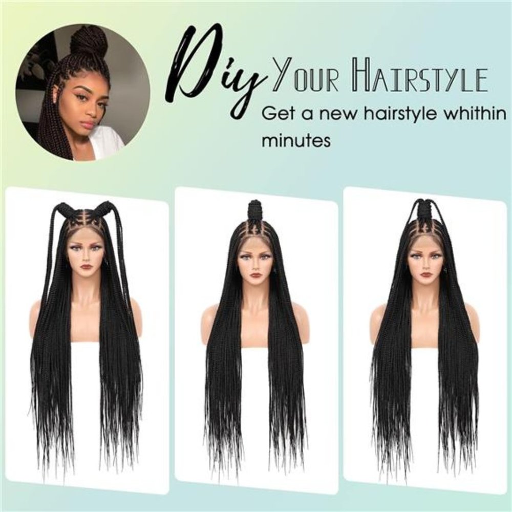 Sleek  Black Synthetic  36 Inch 13x7 HD Lace Front knotless  Wig